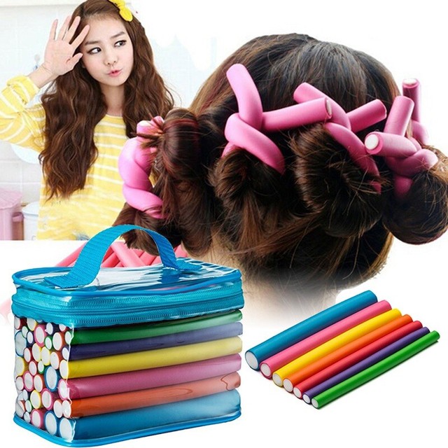 42pcs Set No Harmful Hair Curling Flexi Rods 7 Styles Bendy Twist
