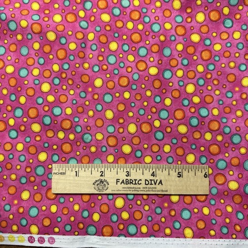Bright Pink with Bubbles Circles 100% Cotton Fabric By The Yard - Bild 4 von 5