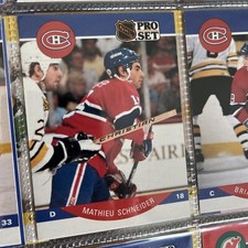 1990-91 Pro Set Hockey Card Mathieu Schneider Montreal Canadiens #158
