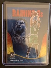 2022-23 Donruss Optic Raining 3s Jayson Tatum Red & Gold Wave 26/99 #13 Celtics