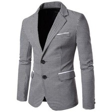 New Men's Two Button Blazer Top Casual Coat Fashion Trendy Lapel Collar Jacket
