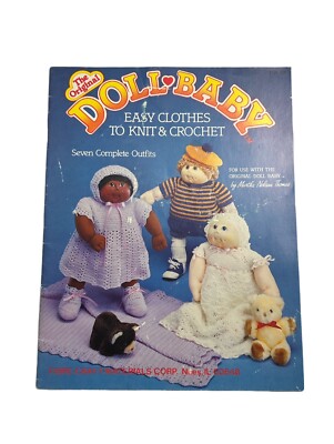Easy Clothes to Knit & Crochet The Original Doll Baby FCM106 VTG 1984 -7 Outfits