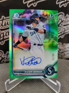 2022 Bowman Chrome Green Refractor VICTOR LABRADA  1st Bowman Auto /99 Mariners