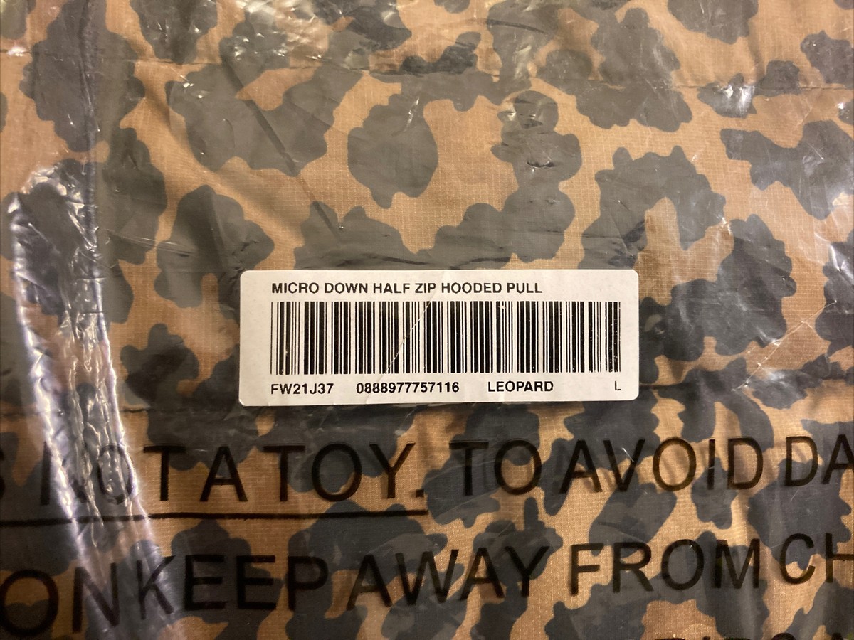Supreme Micro Down Half Zip Hooded Pullover FW21 Leopard Print 