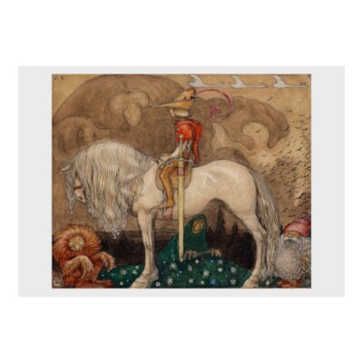 John Bauer - 'The boy who was never afraid': Poster (16.5'' x 11.7'')