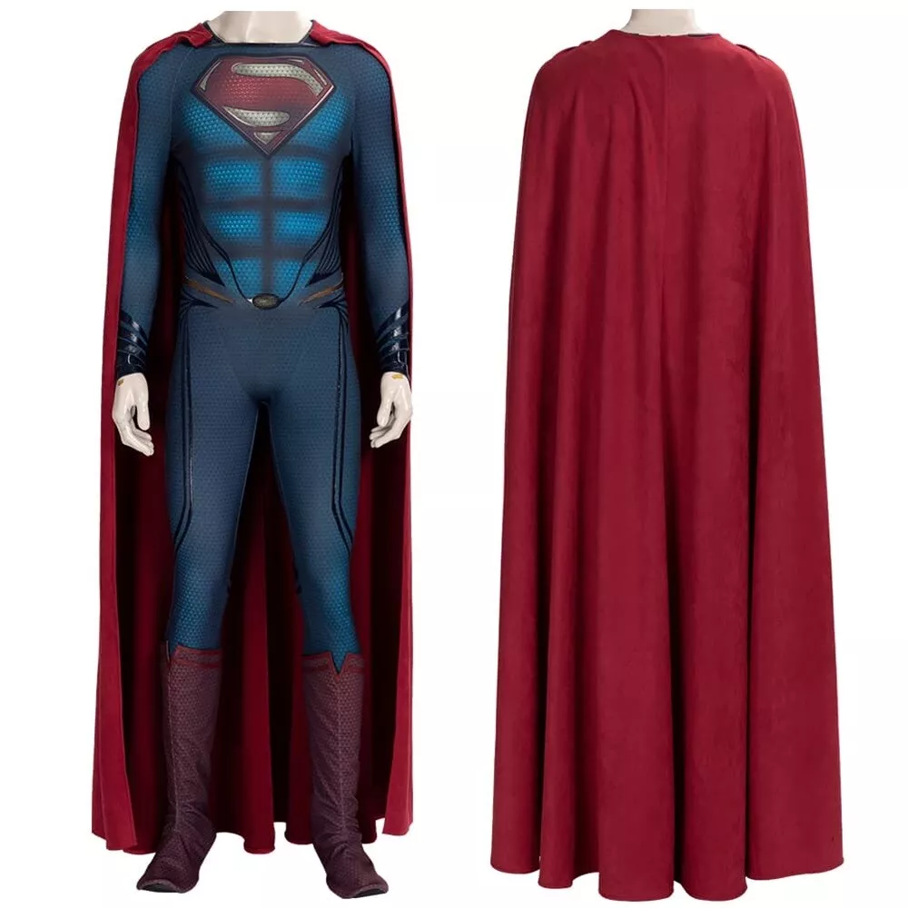 Superman Suit Man Of Steel Superman Cosplay Costume With Cape