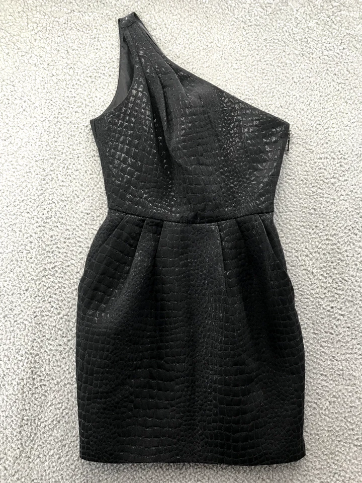 Vestido de cóctel Twenty One para mujer con un hombro negro talla S Foto 2 de 4
