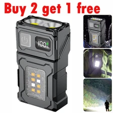 Portable Pocket LED Flashlight Magnetic USB Rechargeable Mini Torch Work Lights