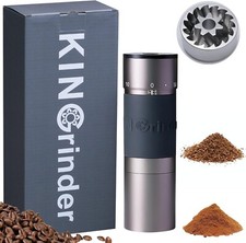 KINGrinder K6 Coffee Mill Hand Grinder with Stainless Steel Blade, Iron Gray