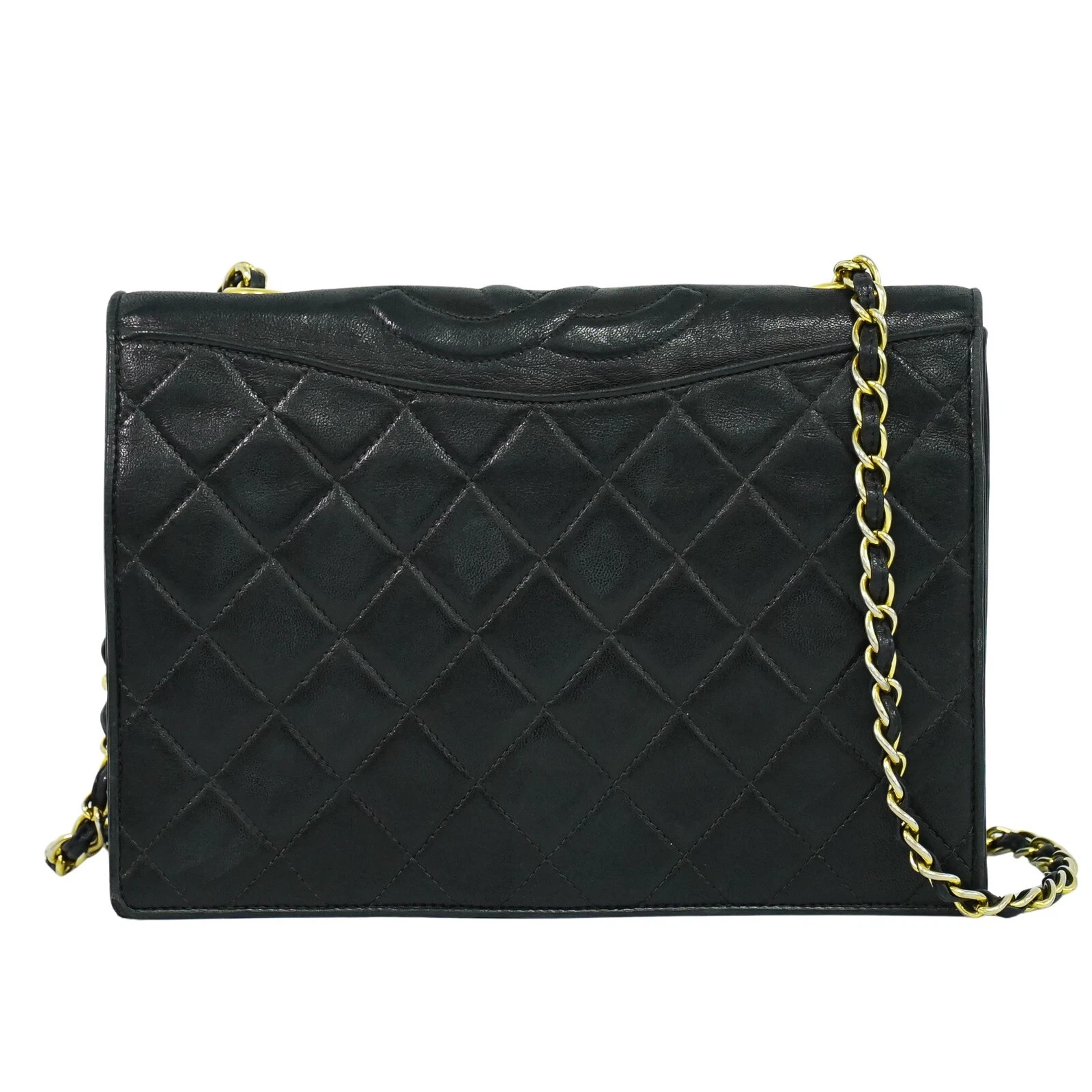 Borsa a tracolla CHANEL CC Matelasse in pelle con catena nero oro