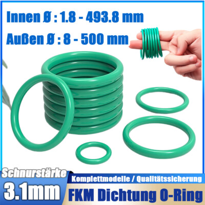 O-Ring 1,8-493,8 mm Schnurstärke 3,1 mm DIN-3771 FKM 80 Dichtring Oring Nullring