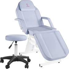 Facial Chair Adjustable Tattoo Chair with Stool Lash Bed for Beauty Spa Massage