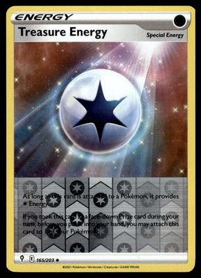 Treasure Energy 165/203 Evolving Skies Pokemon Reverse Holo NM Englisch