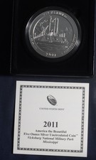 2011-P Vicksburg 5 OZ ATB .999 Silver Round COA and OGP NP9 Lot 210835
