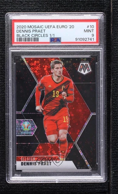 2021 Mosaic UEFA Euro 2020 Black Circles Prizm 1/1 Dennis Praet #10 PSA 9 MINT