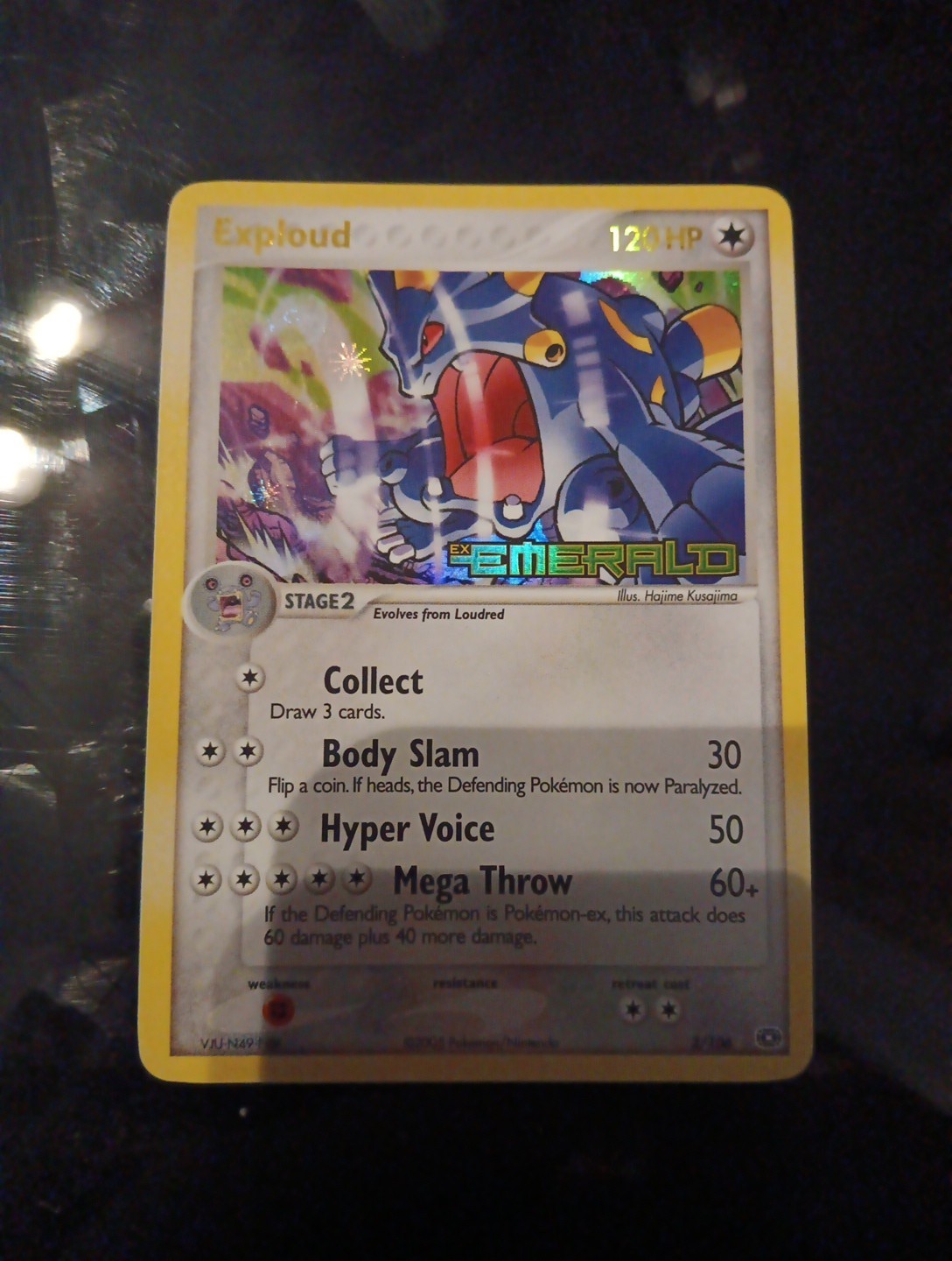 Pokemon Exploud Emerald Holo Rare Card 3/106 Good Condition