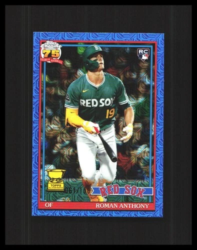 2026 Roman Anthony Rookie Card - Topps Chrome Blue Mojo /150 #91C-60 Red Sox