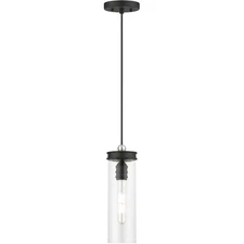 Livex Lighting 41236-04 Devoe Mini Pendant Black with Brushed Nickel Accent