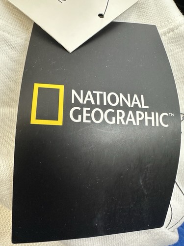 NWT Zara X National Geographic Men’s White Long Sleeve T-shirt Map Theme Size L - Picture 6 of 7