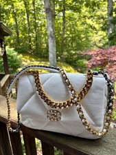 Chanel Large 19 Flap Lambskin Quilted Soft Wh...