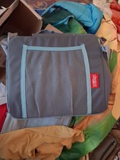 N by Easy Go Booster Seat Gray/Blue Lightweight Collapsible Adjustable Harness