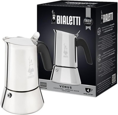 Bialetti - Neue italienische Espressomaschine Venus Induction aus Edelstahl