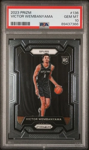 2023 - 2024 Panini Prizm Victor Wembanyama PSA 10 (GEM MINT) #136 Rookie Wemby