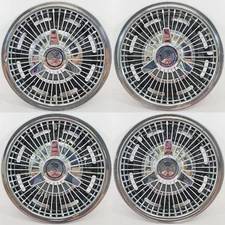 1964-1966 Chevrolet Chevelle Chevy II Corvair # 3953 14" Wire Spinner Hubcap SET