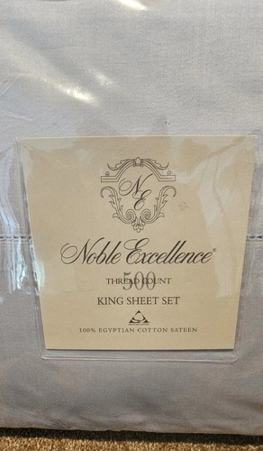 Brand New Noble Excellence King Sheet Set 500 Count Egyptian Cotton Sateen - Picture 2 of 7