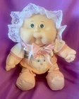 1987 Cabbage Patch Kids Bean Bag Baby Chipmunk Cheeks HTF outfit