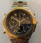Vintage Seiko Chronograph 7T32-6M79 Two-Tone 39mm Mens Alarm Watch 100M NOT WORK