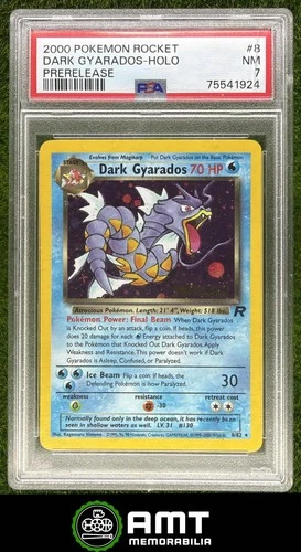 Dark Gyarados PSA 7 2000 Pokemon Team Rocket Holo Prerelease #8/82 1924