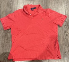 Polo Ralph Lauren Classic Fit Light Red Cotton Men's Polo Shirt L Short Sleeve