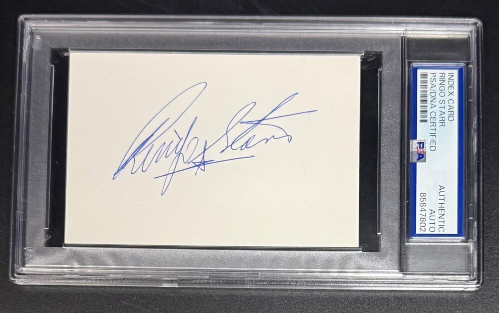 Ringo Starr Beatles Signed Autograph PSA/DNA Index Card - Vintage Full Signature