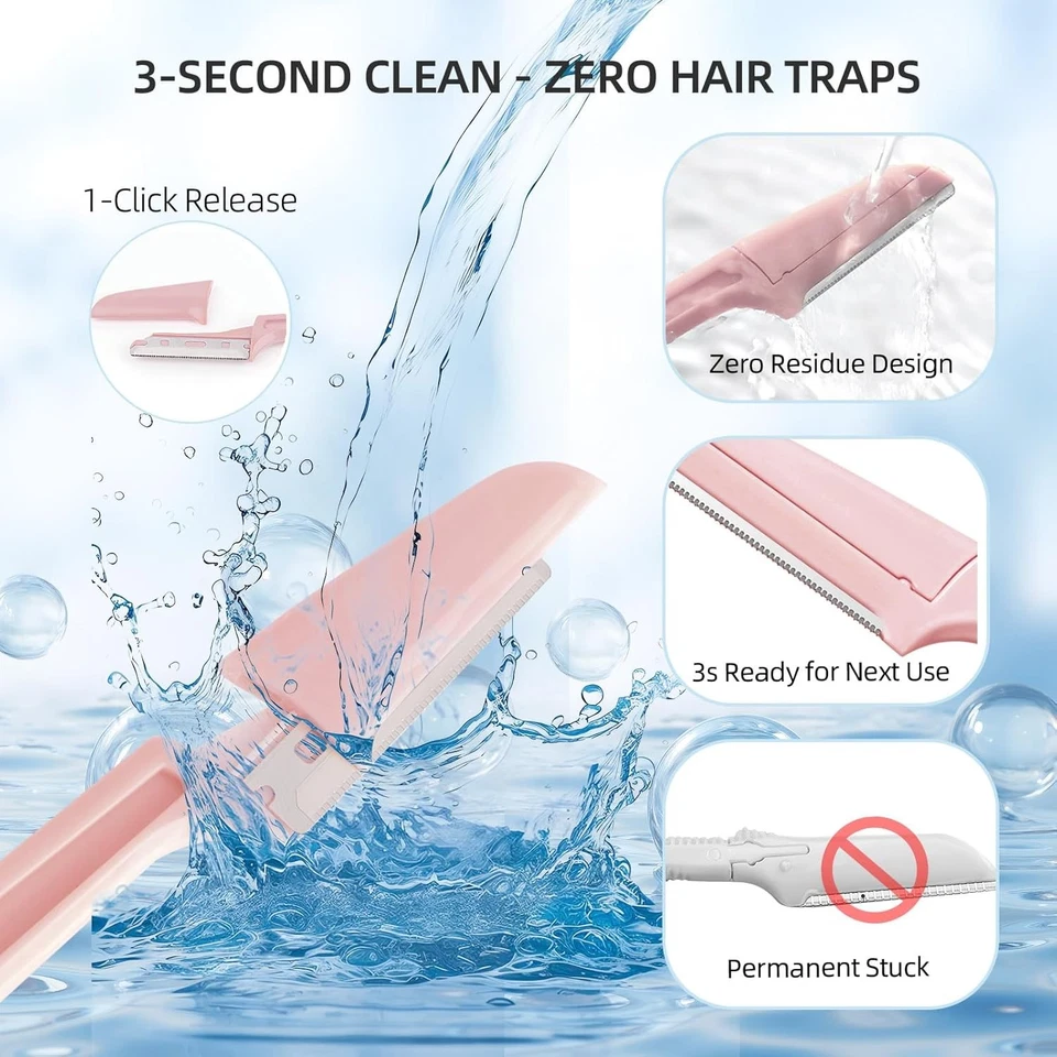 6 Pack Dermaplane Razors for Women – Folding Eyebrow & Facial Hair Removal Tools - Image 4 of 4