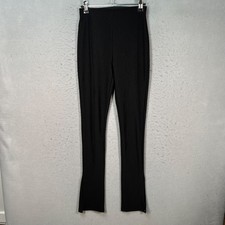 Zara Womens Size Medium Black Ribbed High-Waist Stretch Trousers