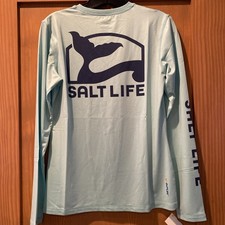 Salt Life Women s Teal Blue Whale Tail SLX Drifit Shirt L/S NWT S