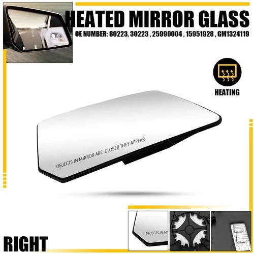 Exterior Mirror Glass w/Backing Plate Passenger for Acadia Outlook Traverse EAH