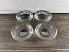 (4) IKEA Heavy Clear Glass Tea Light Votive Candle Holders 3” Across Wedding