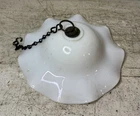 Antique Vintage Victorian Milk Glass Oil Lamp Smoke Bell 7.25” Ruffled