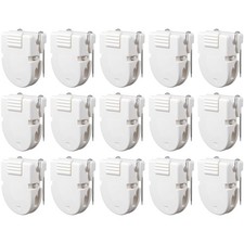 15 Pcs Cubicle Clips Plastic Hooks for Fabric Wall Panel White