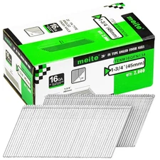 16 Gauge 20 Degree Angled Finish Nails Galvanized Rust-Proof Nails(1 Case)