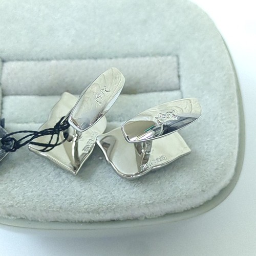 YSL Yves Saint Laurent Logo Cufflinks Sterling Silver 925 W/Box Used from Japan - Picture 15 of 16