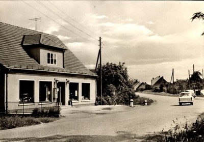 Postcard Dippmannsdorf Bad Belzig in the Mark, country department store, outdoor pool street - 5119426
