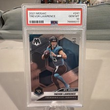 TREVOR LAWRENCE Panini Mosaic NFL Debut Rookie Card #241 PSA 10 Gem Mint RC. rookie card picture