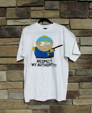 Vintage 1998 South Park Eric Cartman Respect My Authority T Shirt  XL NWOT R014