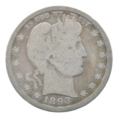 BETTER 1893-S Liberty Barber 90% Silver US Quarter *129