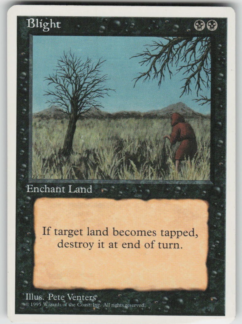 Blight Fourth Edition Magic: The Gathering TCG Lightly Played