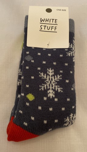 White Stuff Womens Kissing Robins Cabin Socks - New - One Size - Picture 1 of 5