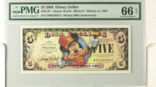 5 dollars Disney Mickey 80e anniversaire 2008. PMG 66 EPQ Disney World (DIS147)
